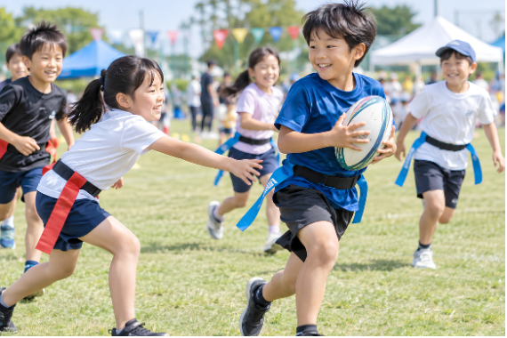 ラグビー体験ブースの紹介画像