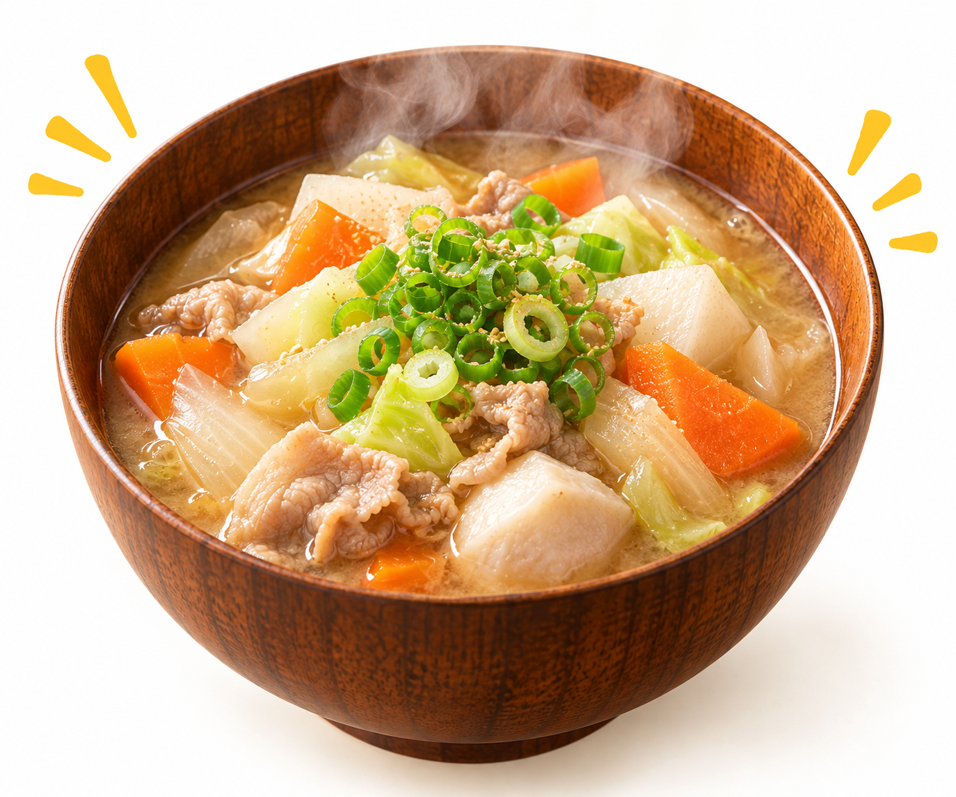 豚肉と野菜が入ったつなGOげんき豚汁
